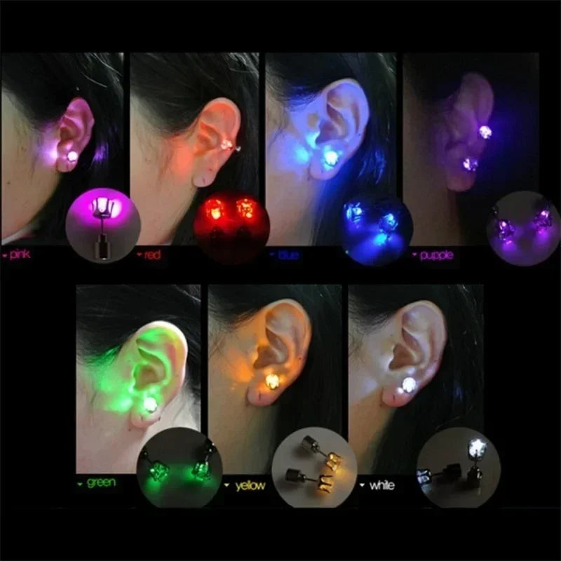 Pair LED Bling Ear Stud Rings