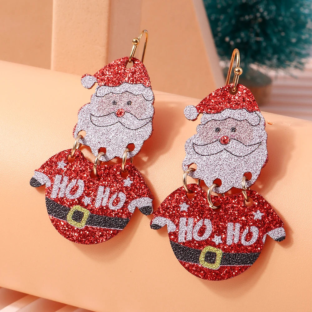 Hot Selling Mix Styles Merry Christmas Earrings Fashion Christmas Tree Deer Santa Drop Earrings New Year Jewelry Gifts