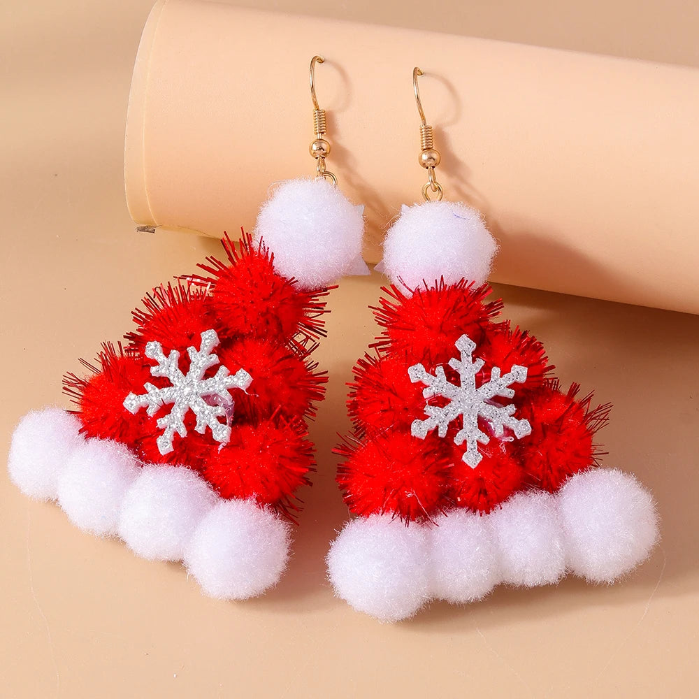 Hot Selling Mix Styles Merry Christmas Earrings Fashion Christmas Tree Deer Santa Drop Earrings New Year Jewelry Gifts