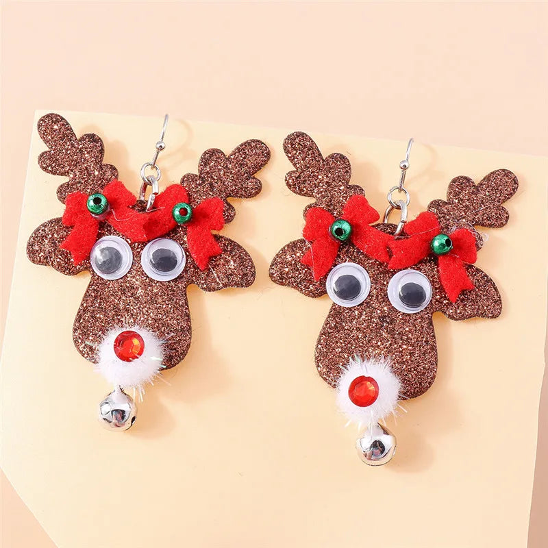 Hot Selling Mix Styles Merry Christmas Earrings Fashion Christmas Tree Deer Santa Drop Earrings New Year Jewelry Gifts