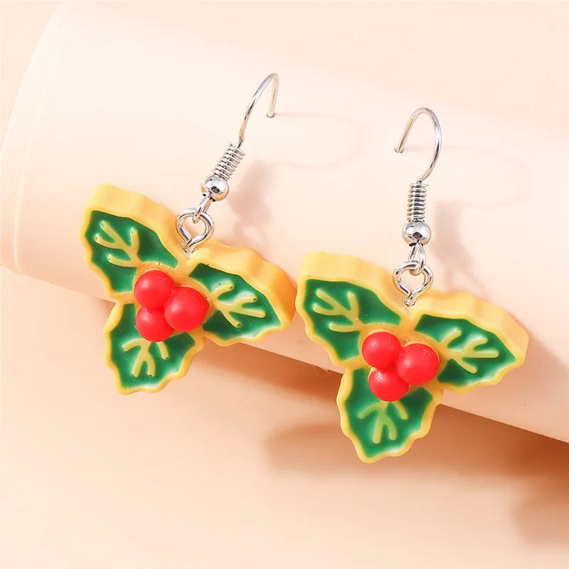 Hot Selling Mix Styles Merry Christmas Earrings Fashion Christmas Tree Deer Santa Drop Earrings New Year Jewelry Gifts