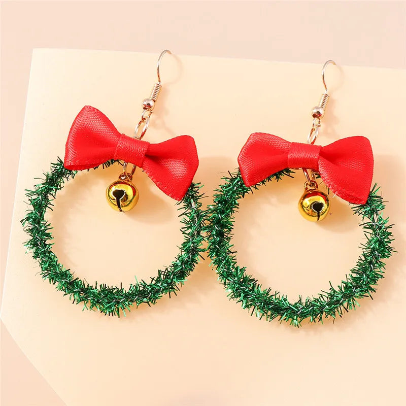 Hot Selling Mix Styles Merry Christmas Earrings Fashion Christmas Tree Deer Santa Drop Earrings New Year Jewelry Gifts