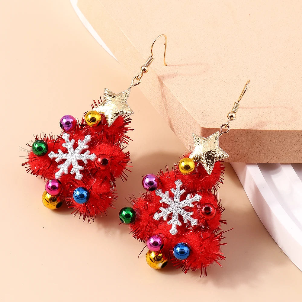 Hot Selling Mix Styles Merry Christmas Earrings Fashion Christmas Tree Deer Santa Drop Earrings New Year Jewelry Gifts