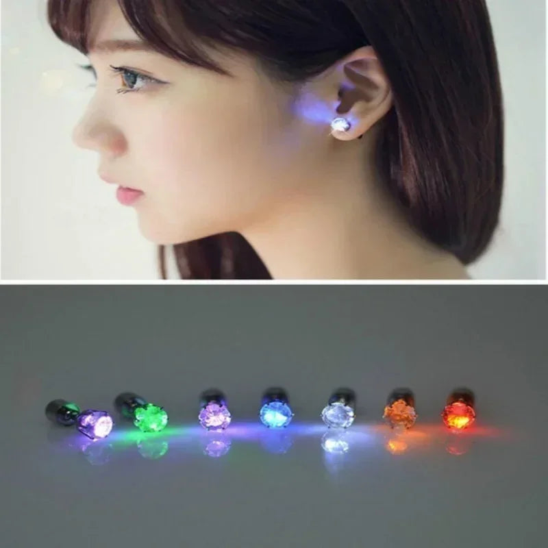 Pair LED Bling Ear Stud Rings