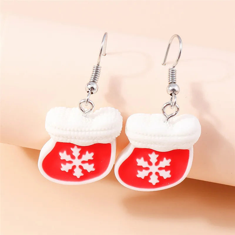 Hot Selling Mix Styles Merry Christmas Earrings Fashion Christmas Tree Deer Santa Drop Earrings New Year Jewelry Gifts