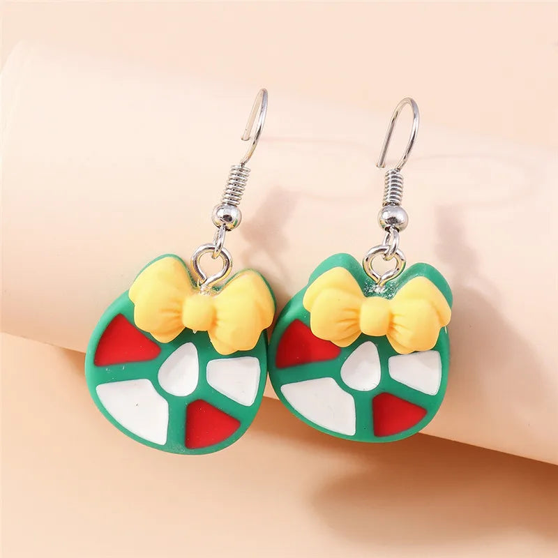 Hot Selling Mix Styles Merry Christmas Earrings Fashion Christmas Tree Deer Santa Drop Earrings New Year Jewelry Gifts