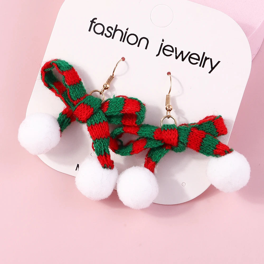 Hot Selling Mix Styles Merry Christmas Earrings Fashion Christmas Tree Deer Santa Drop Earrings New Year Jewelry Gifts