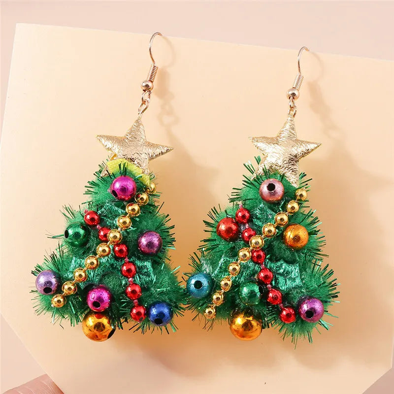 Hot Selling Mix Styles Merry Christmas Earrings Fashion Christmas Tree Deer Santa Drop Earrings New Year Jewelry Gifts