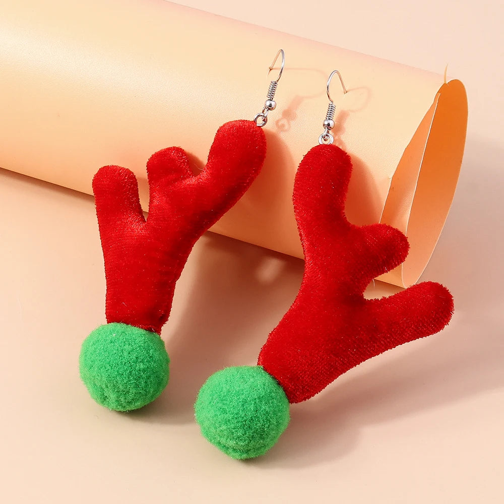 Hot Selling Mix Styles Merry Christmas Earrings Fashion Christmas Tree Deer Santa Drop Earrings New Year Jewelry Gifts