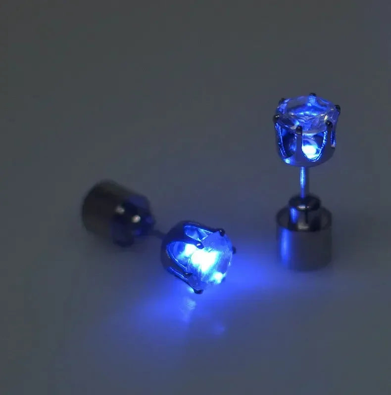 Pair LED Bling Ear Stud Rings