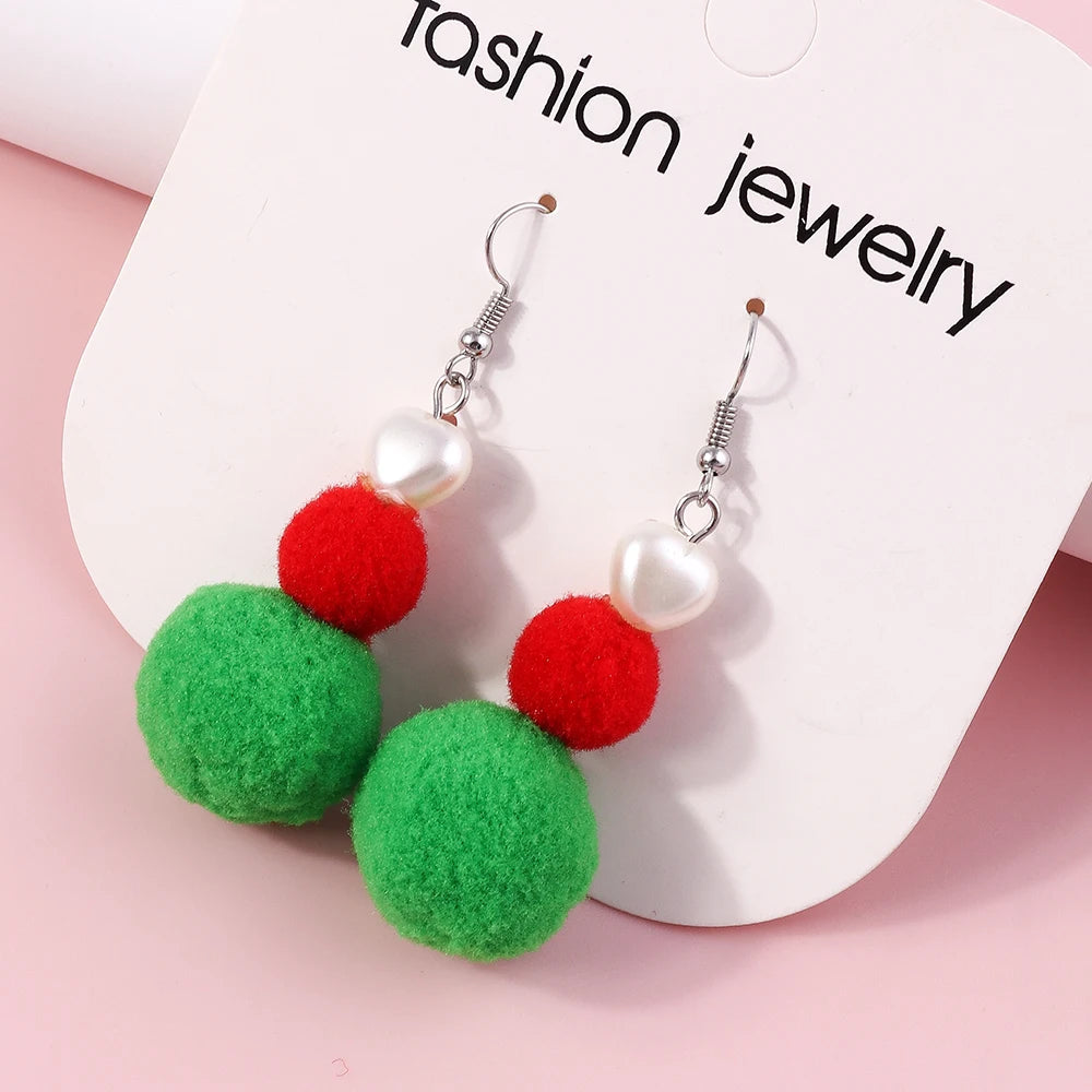 Hot Selling Mix Styles Merry Christmas Earrings Fashion Christmas Tree Deer Santa Drop Earrings New Year Jewelry Gifts