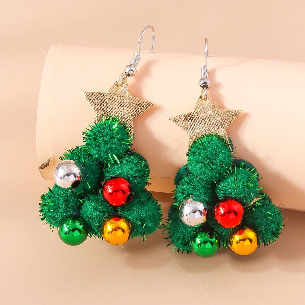 Hot Selling Mix Styles Merry Christmas Earrings Fashion Christmas Tree Deer Santa Drop Earrings New Year Jewelry Gifts