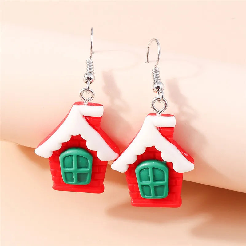 Hot Selling Mix Styles Merry Christmas Earrings Fashion Christmas Tree Deer Santa Drop Earrings New Year Jewelry Gifts