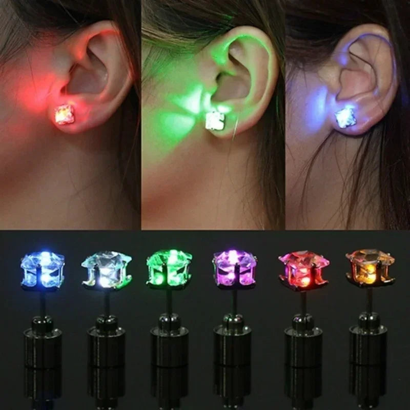 Pair LED Bling Ear Stud Rings