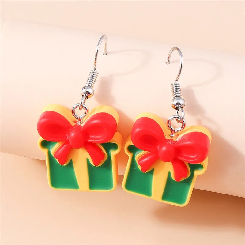 Hot Selling Mix Styles Merry Christmas Earrings Fashion Christmas Tree Deer Santa Drop Earrings New Year Jewelry Gifts